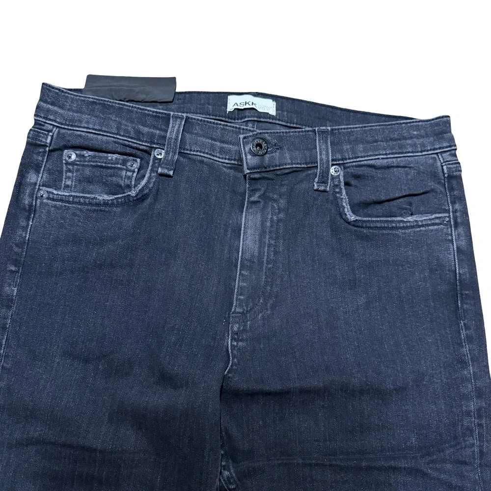 Women’s Brand New ASKK NY Skinny Jax Black Denim Distressed Jeans Size 30